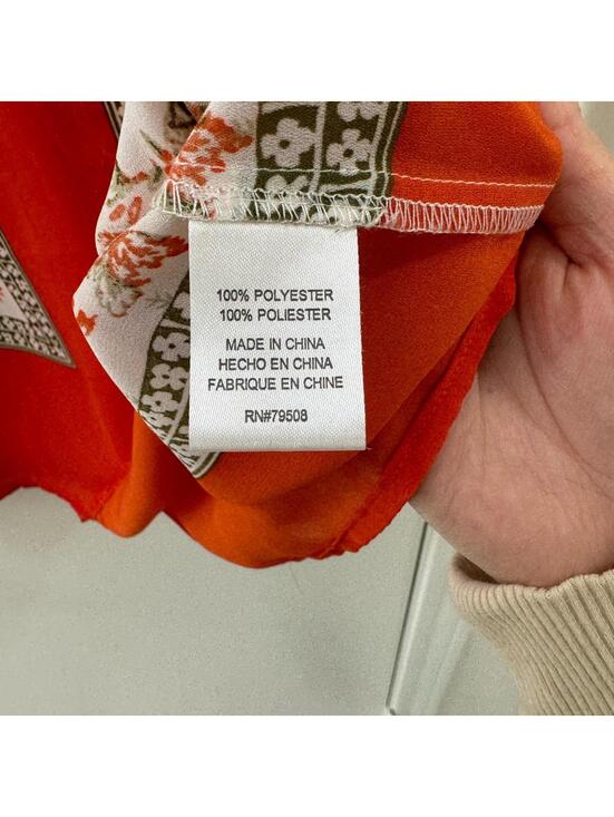 Violet & Claire Orange Floral Printed Boho Sleeveless V-neck Tank- Size Medium - Picture 4 of 6